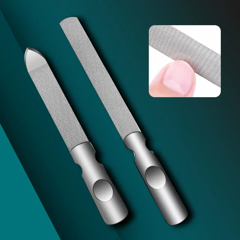 1 szt. Pilnik do paznokci ze stali nierdzewnej, wysokiej jakości, dwustronny do manicure i pedicure, profesjonalne narzędzie do pielęgnacji paznokci u rąk i nóg.