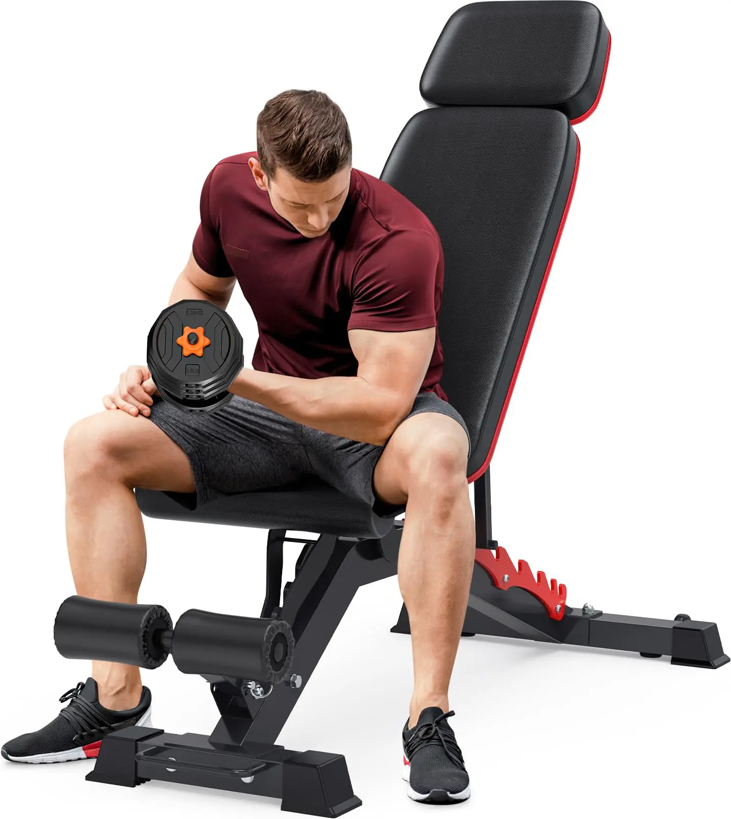 1200LBS Adjustable Weight Bench Press, Heavy-duty Workout Bench for Home Gym, Extra Headrest, Incline Decline strength
