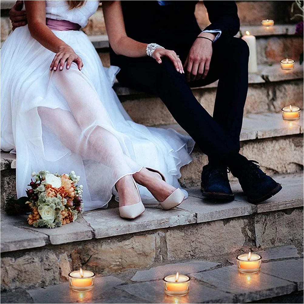 

12Pcs Transparent Glass Candle Holders Durable Tealight Holder for Every Occasion