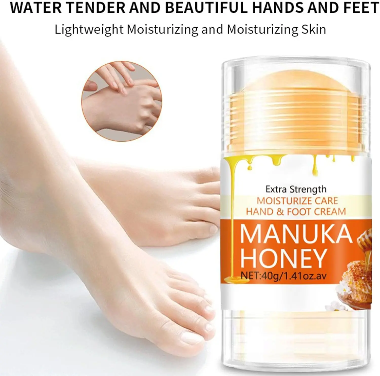 Hand & Heel Cream for Very Dry Hands & Feet, Fast-Acting Manuka Honey Heel Balm, Intensive Moisturising for Cracked Skin