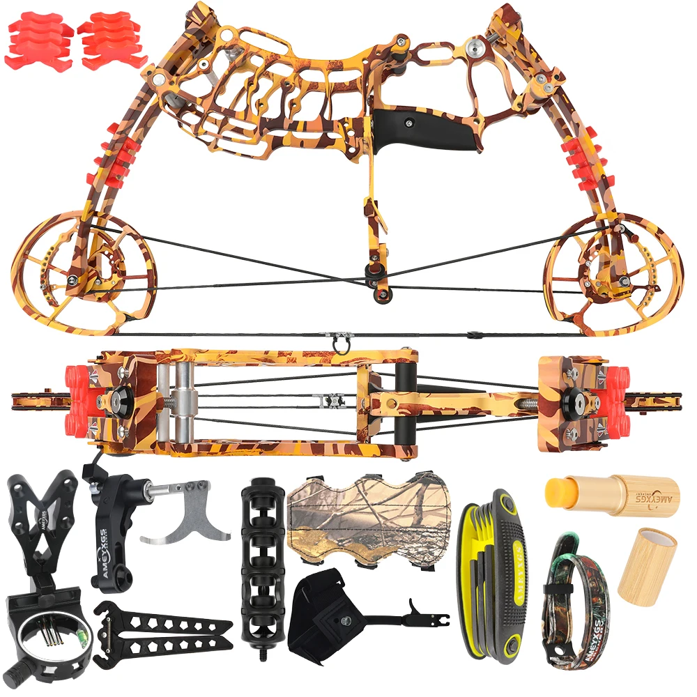 Compound Bow Set 30-60lbs Let off 80% Dual-use Steel Ball 420FPS Right Hand for Archery Bow Outdoor Target Shooting Hunting Kit