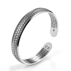 925 Sterling Silver Weave Black Bangle Bracelets For Women Luxury Jewelry Accessories Wholesale