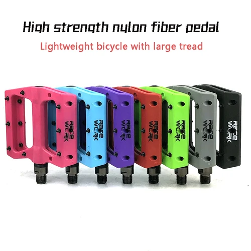 Imagen 2 del producto RACEWORK-pedales de fibra de nailon ultraligeros para bicicleta de carretera, rodamiento antideslizante, piezas de bicicleta