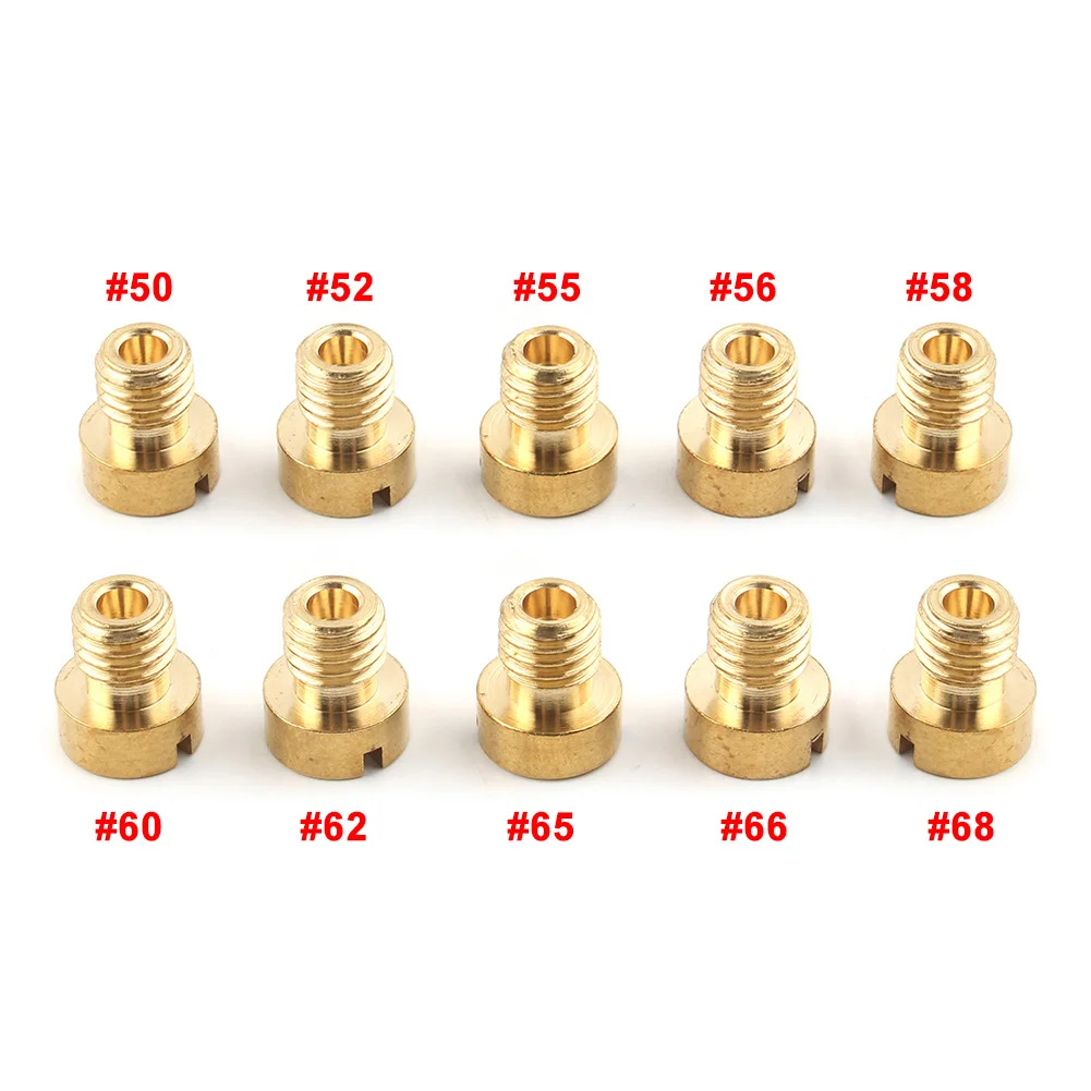 10Pcs/Set 50-68 M5 Main jet For Dellorto Carburetor SHA SHB UA UB PHBG VHB-CS VHBT-CS