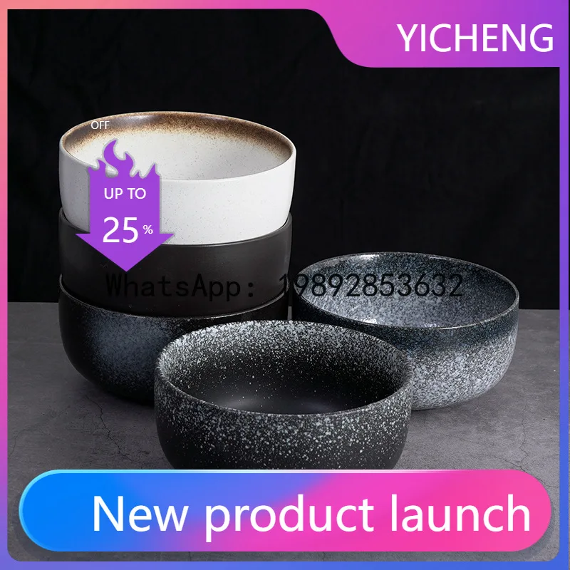 

LYY ceramic retro soup bowl salad bowl tableware dish ramen large soup household large noodle