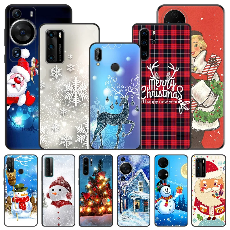 Phone Case For Motorola G200 One Fusion G30 G31 Huawei P20 P30 P40 Lite P-Smart iphone6 Christmas Santa Snowman Matte Soft Cover