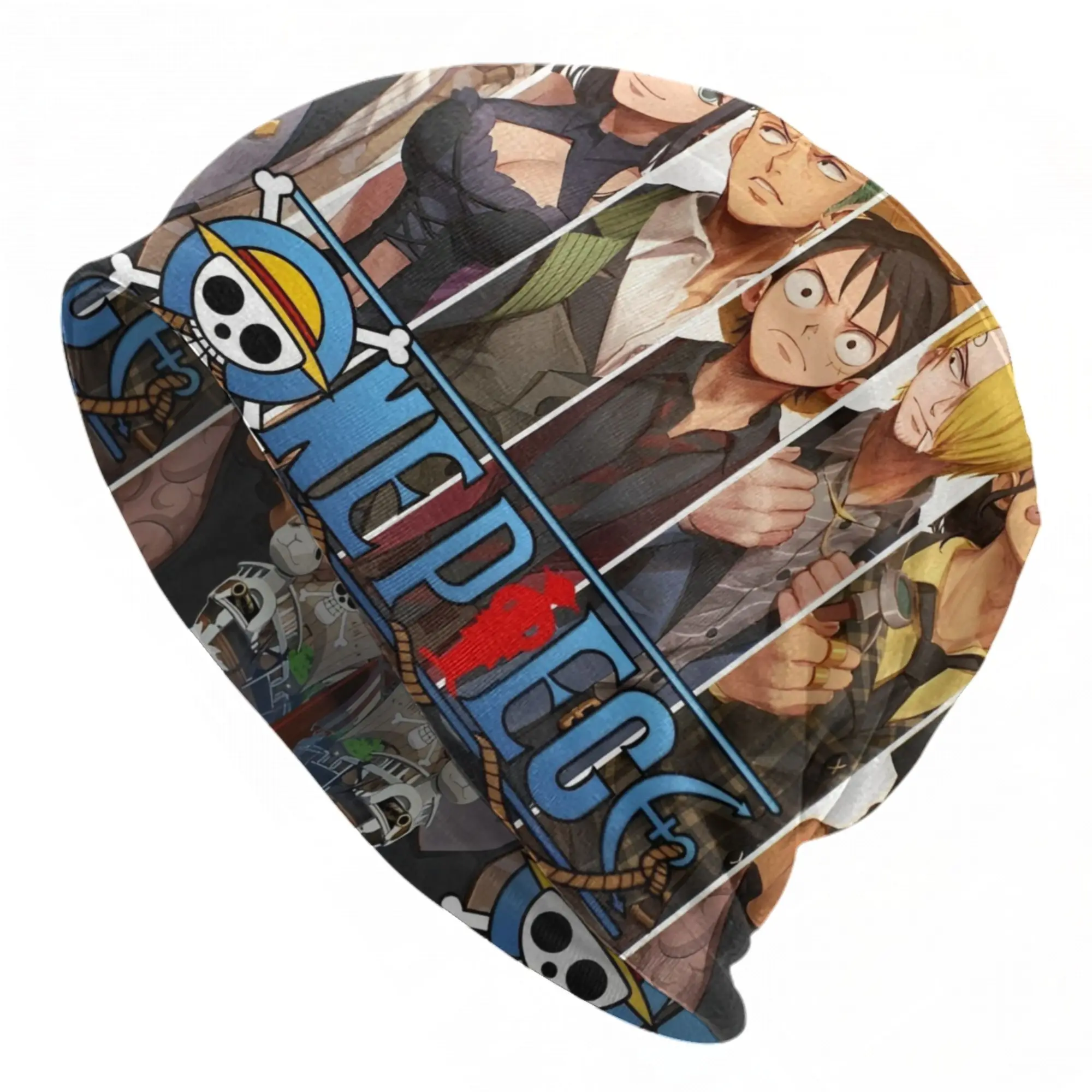 

Luffy One Piece Bonnet Hats Autumn Winter Street Skullies Beanies Hats Unisex Spring Thermal Elastic Cap