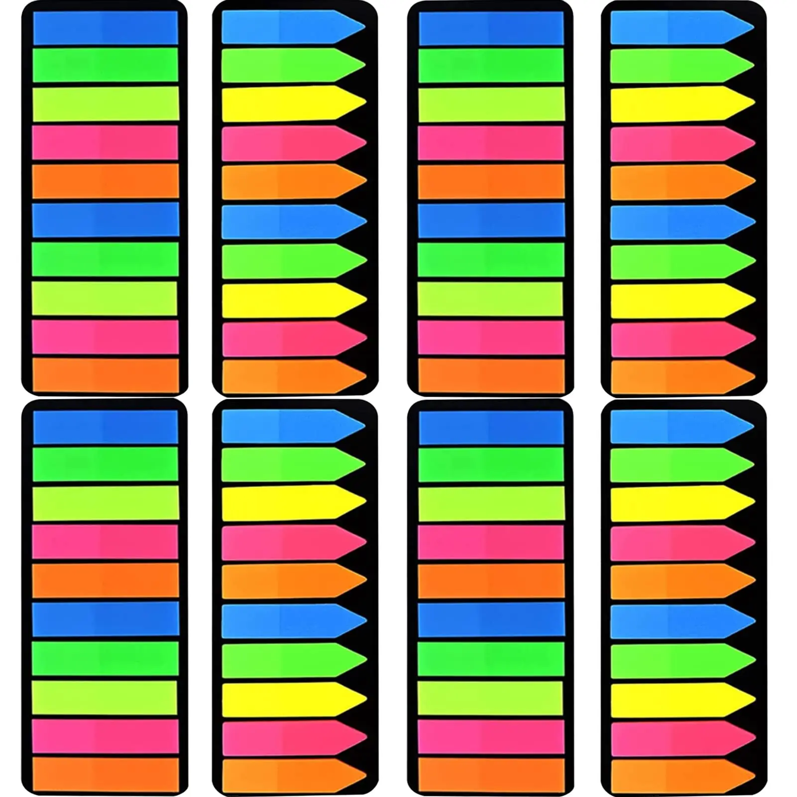 PET Page Markers Sticky Index Tabs, Bright Colors Arrow Flag Tabs for Book Annotation, Writable File Classification Labels