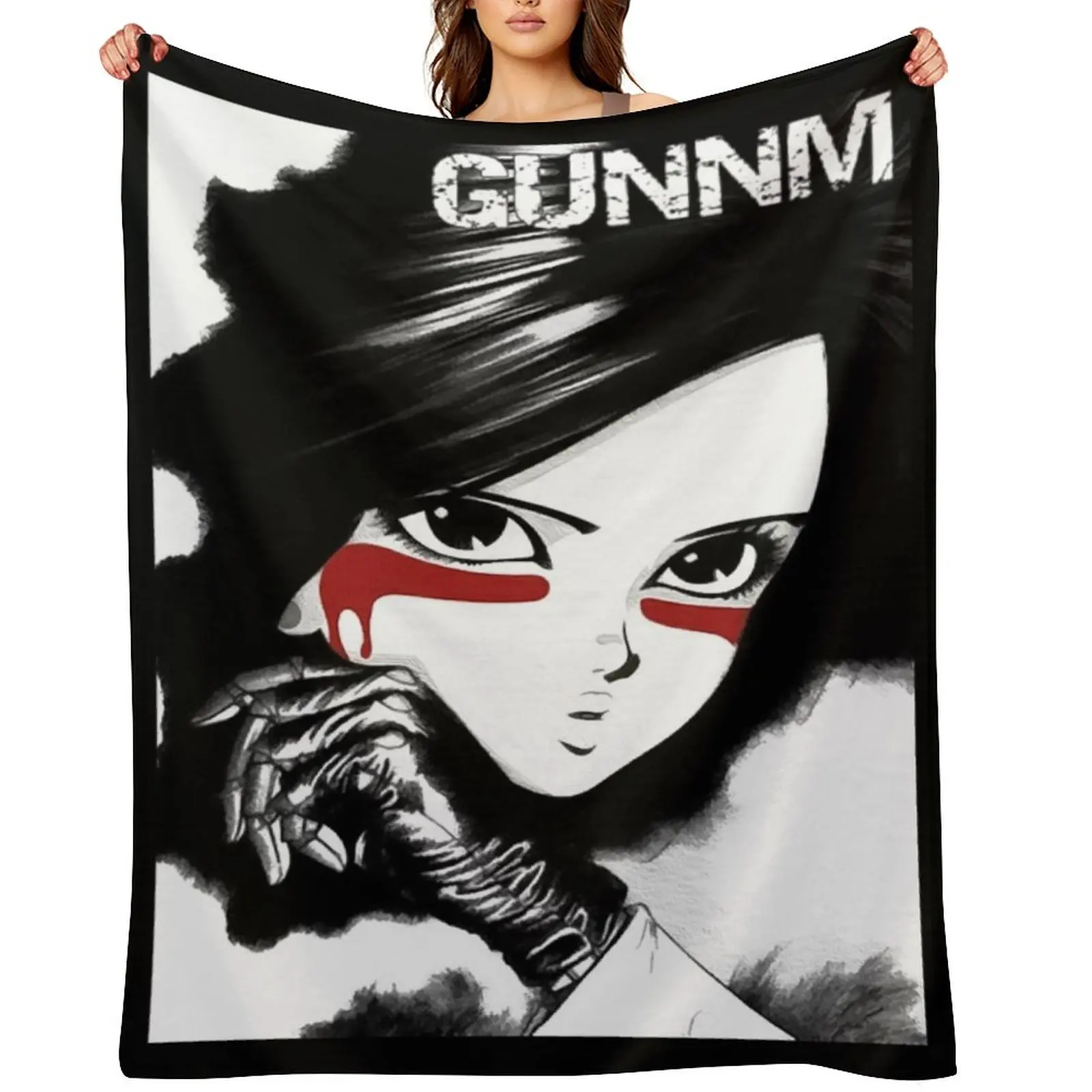 

Copie de Gunnm - Gally - Alita: Battle Angel (White) Throw Blanket Luxury Decorative Sofas Personalized Gift Travel Blankets