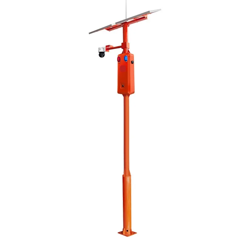 Solar sound and light alarm, outdoor forest farm forest fire prevention voice 4G network monitoring shouting pole