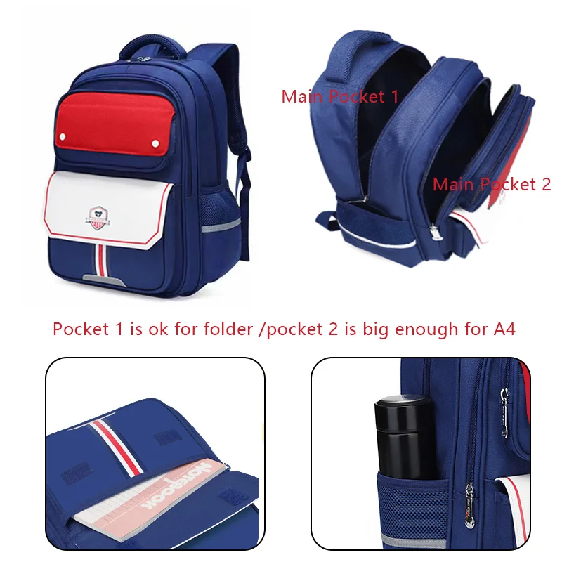 SUN EIGHT Oxford Primary School Bags New Boy Backpack For Kids 6 Bright Colors Zippers Rucksack