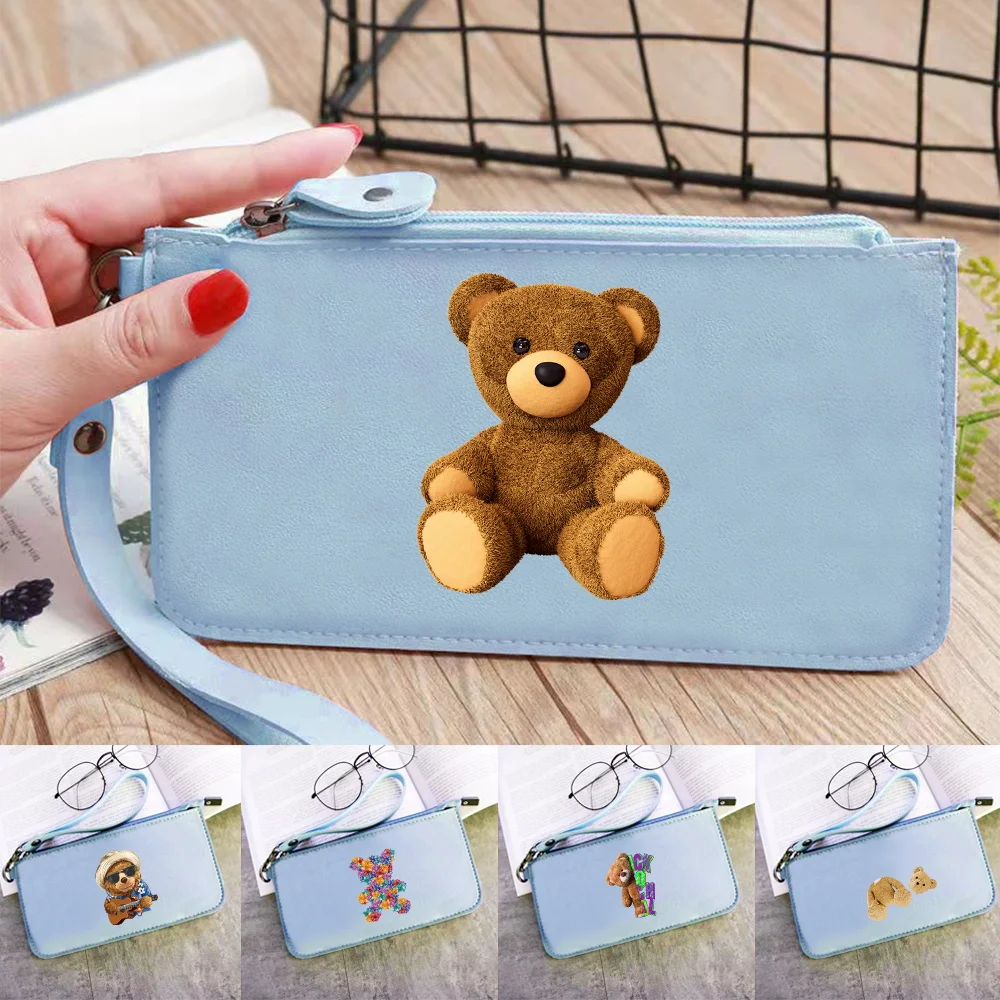 

Long Pocketbook High-quality Bear Printing Series New Simple Wallets Fashion Change Storage Bag Credit Card Case Bag