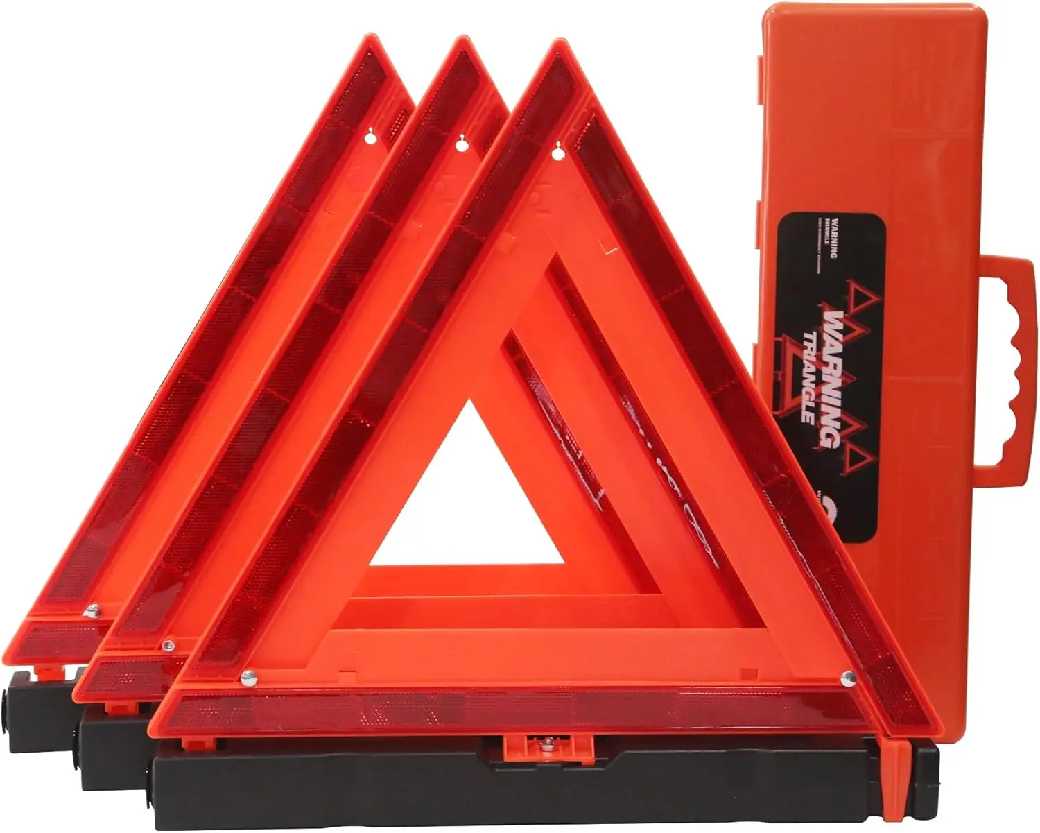 

DOT Approved Safety Triangles, 3 Pack with Carry Case, Emergency Warning Reflectors for Vehicles