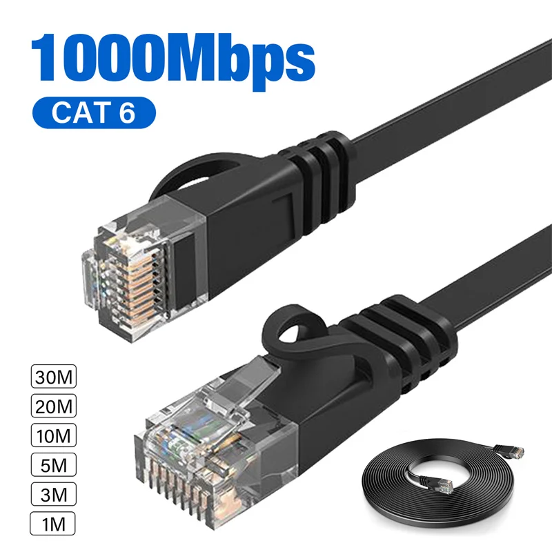 Cat6 kabel Ethernet płaski RJ45 komputerowe internetowe sieć LAN przewód kabel krosowy do sieci Ethernet kabel Ethernet kot 6 1m 3m 5m 10m 20m 30m