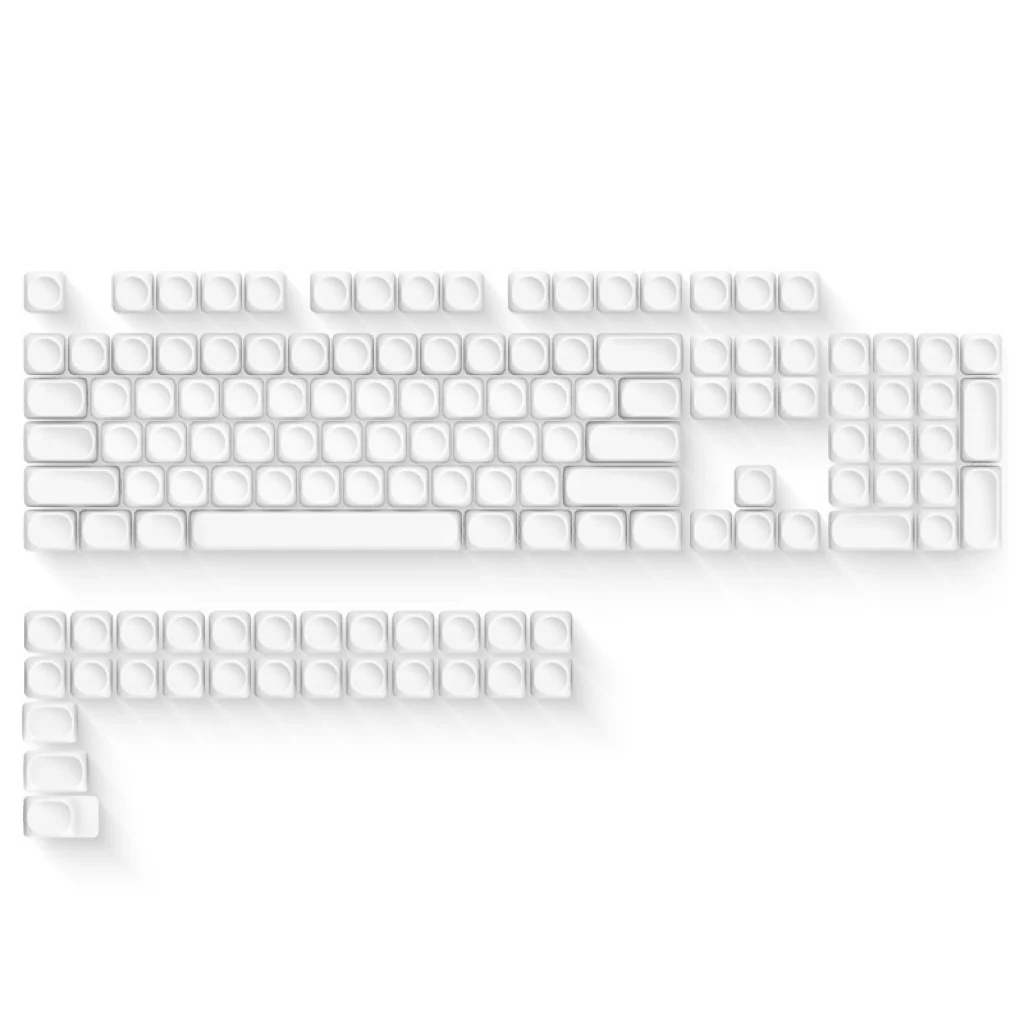 132 Keys White Blank Keycaps MOA Profile Personalized PBT Dye Sublimation Keycap for MX Mechanical Keyboard 61/68/84/87/104/108