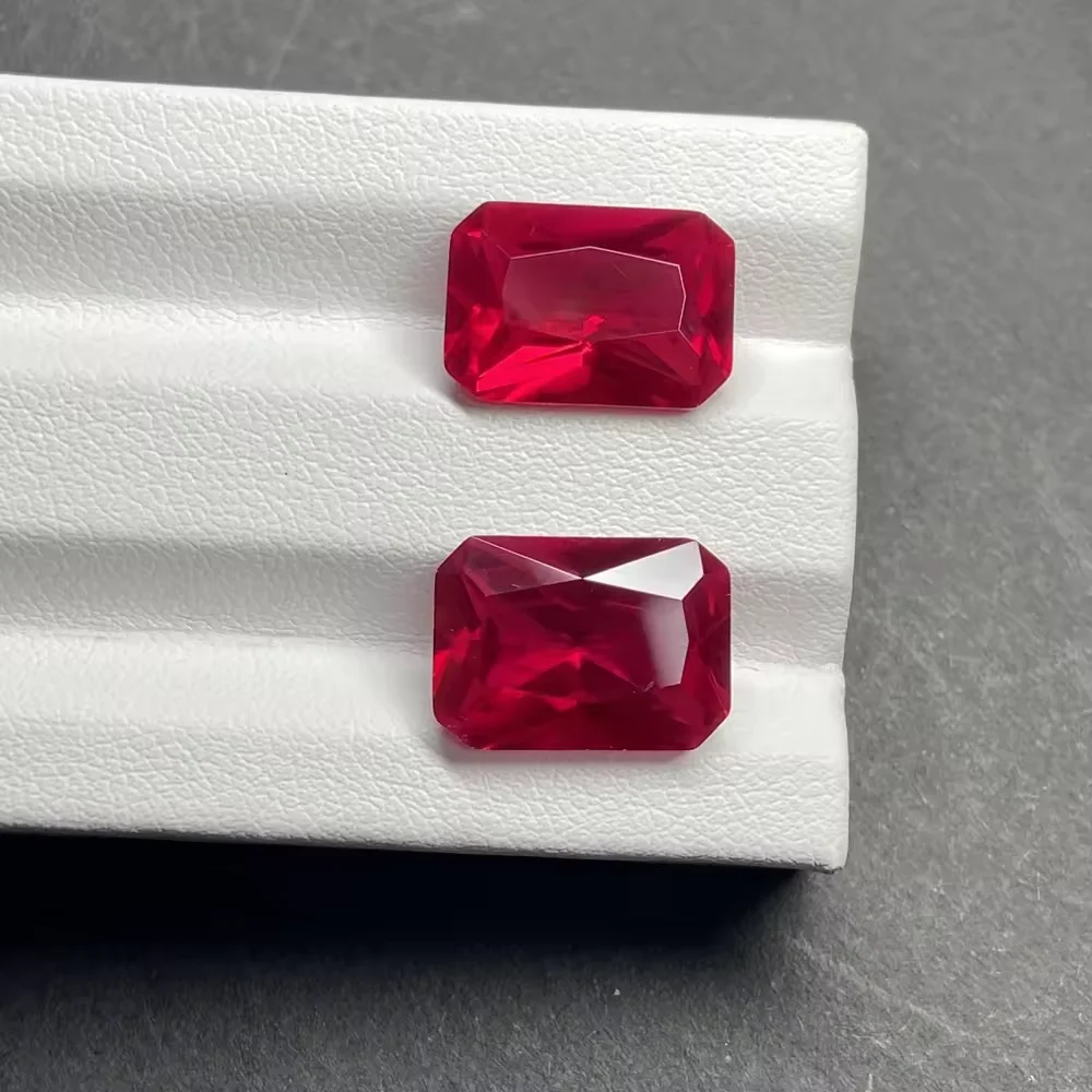Top Quality Pigeon Blood Ruby Rectangle Cut Stone For Jewelry Making/Collection Charms Beads Precious Stone