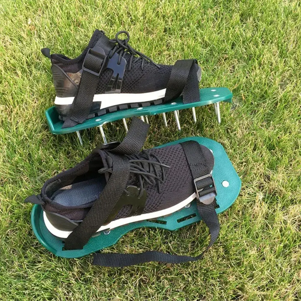 GF Lawn Aerator Shoes Aerator Spiked Sandals with Adjustable Strap Grass Spiked Shoes Anti-Slip for Aerating Lawn Soil