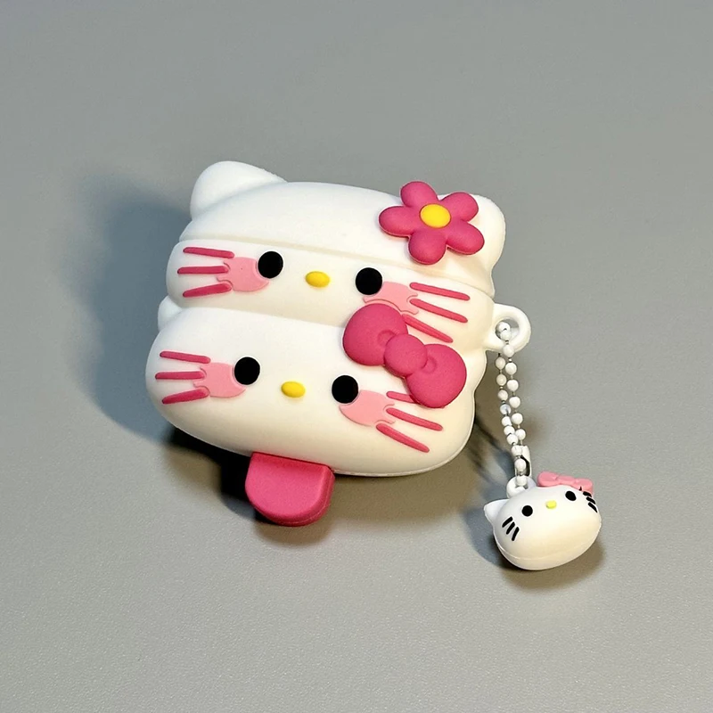 Mininstants-Étui Hello Kitty pour Airpods, crème glacée mignonne, dessin animé charmant, anime, pendentif confortable, personnalité réglable, étui pour écouteurs