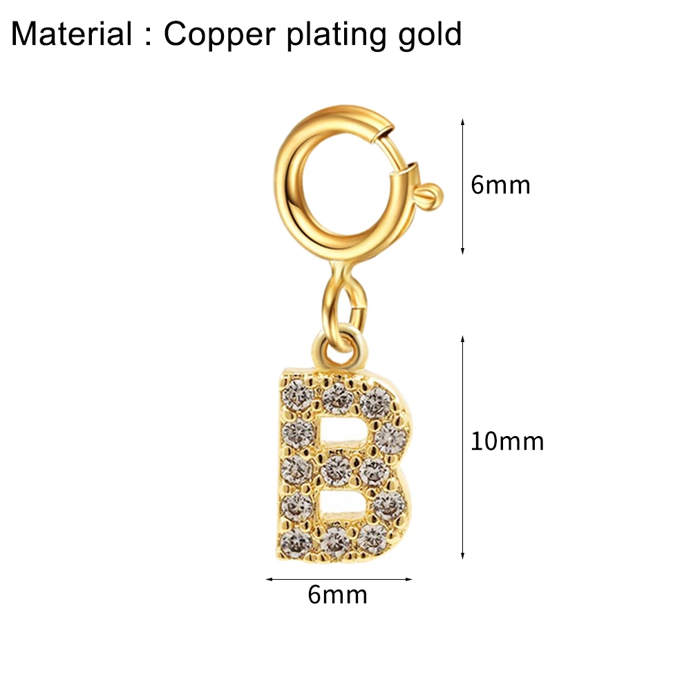 initial Letter charms pendant women Zirconia Crystal 26 Letter Charms Pendants for Women Necklace earring jewelry accessories