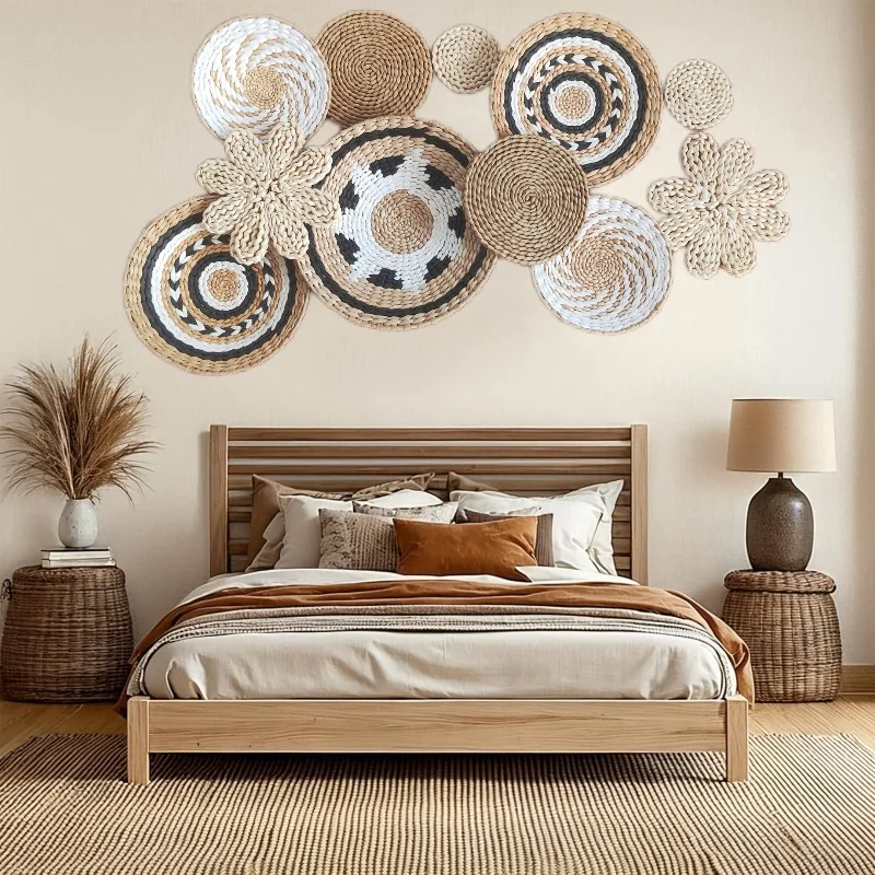 11pcs Multi-Size Decorative Hanging Ornaments Bohemian Farmhouse Wall Decor DIY Hanging Decor Living Room Bedroom Study Tea Room