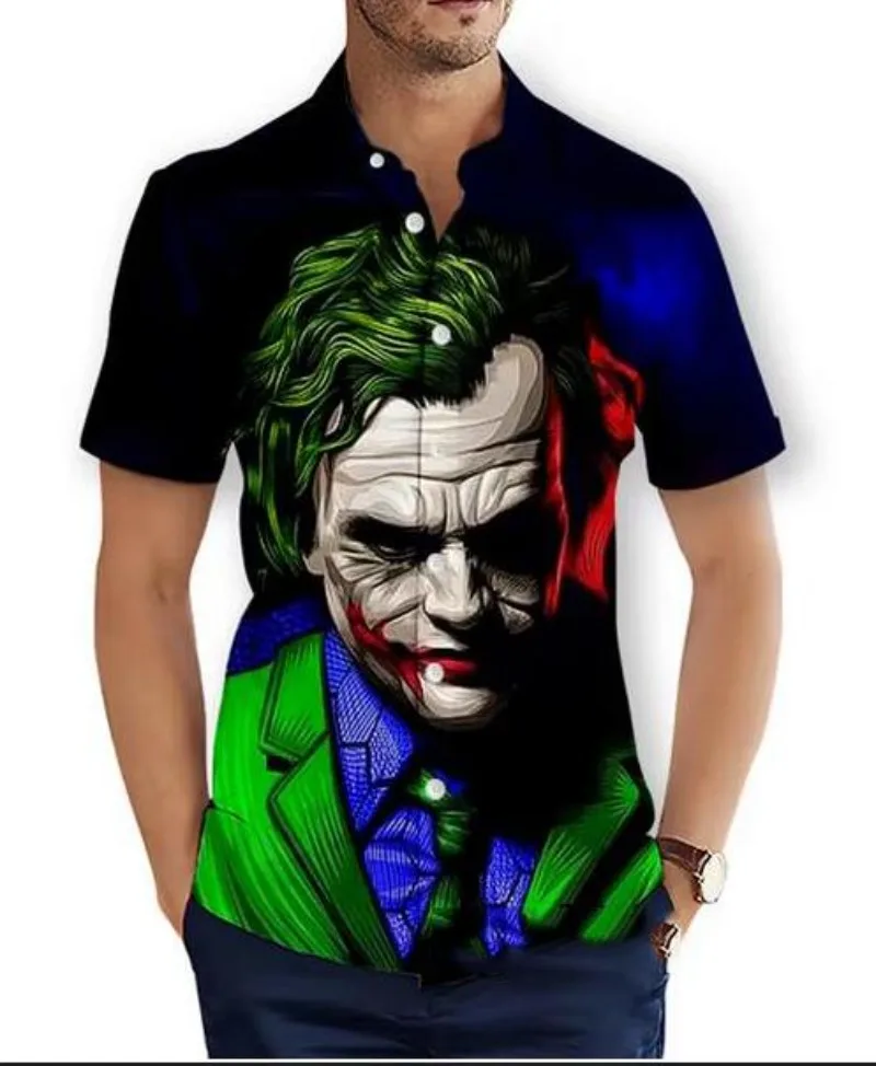 

Hawaiian Summer Mens Short Sleeve Beach Shirts Insane Clown Posse 3D Print Casual Shirts Fashion Streetwear Men Tops