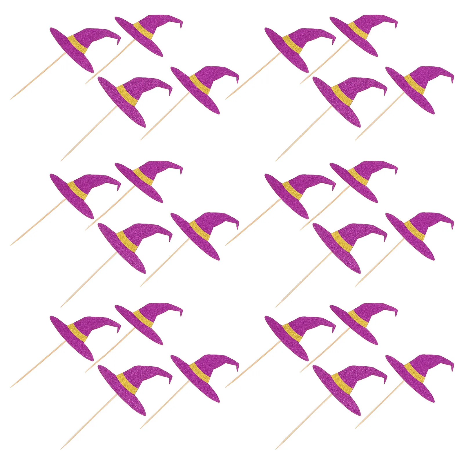 

24Pcs Safe Sturdy Witch Hat Picks Halloween Cake Toppers Multifunctional Party Decor Halloween Cake Decor Birthday Party Favor