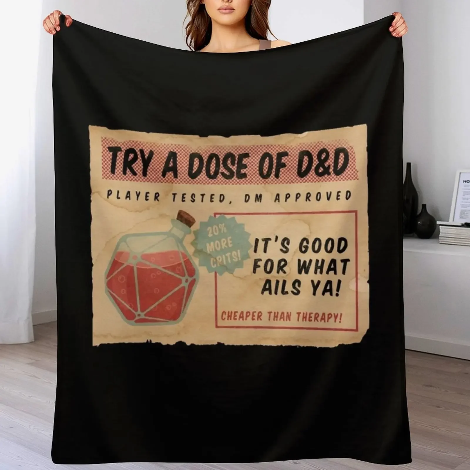 

Vintage Ad D20 Healing Potion Dose of D&D Throw Blanket Giant Sofa Luxury Thicken Blankets