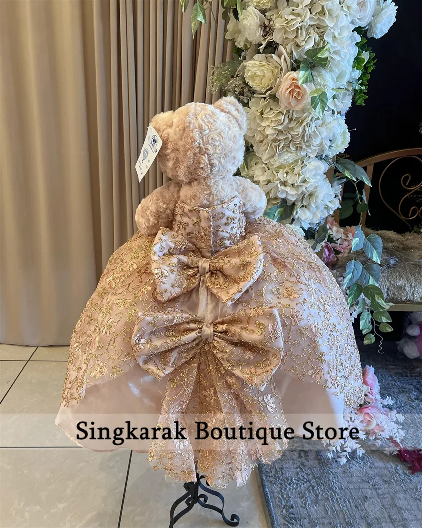 Special Link For Personalized Quinceanera Teddy Bear Dress Bow Rose Gold Flowers Appliques Crystals Bear Not Include Customized