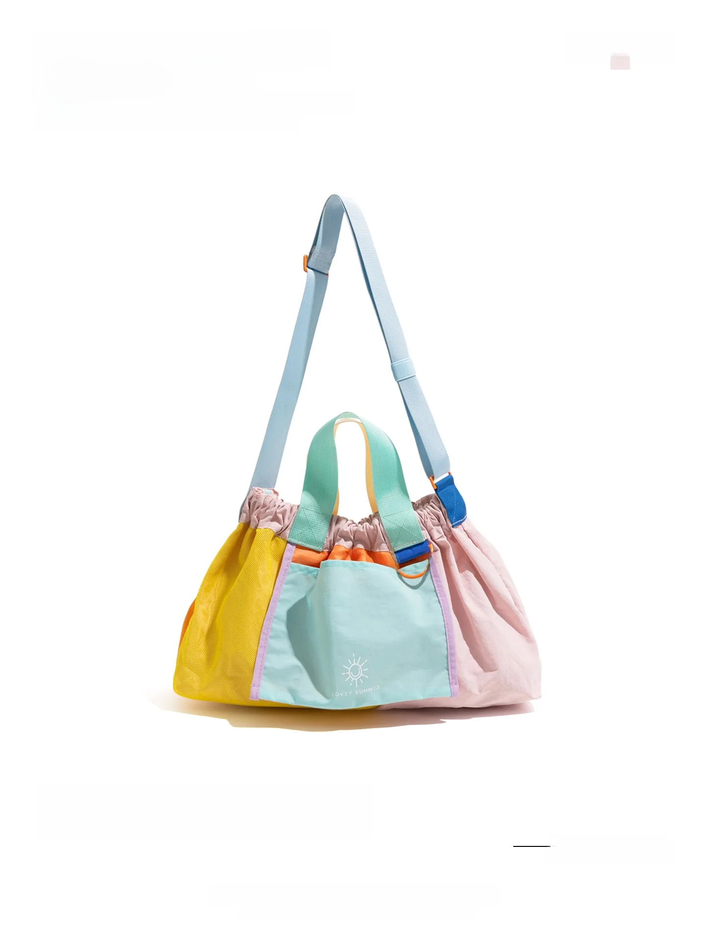 

Orange Girl Large Size Shopping Bag Design Single Shoulder Commuter Tote Bag Sweet Lady Style Nylon Material Pure Color Pattern