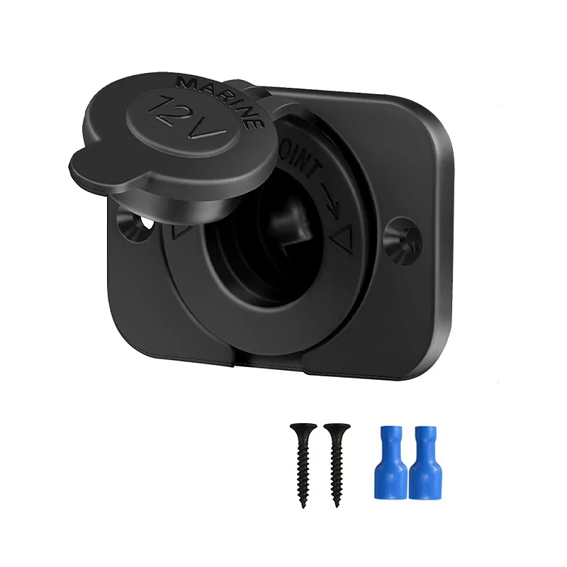 Cigarette Lighter Socket Waterproof 12V Power Plug Outlet Receptacle for Car Marine Motorcycle ATV RV Socket Power Outlet