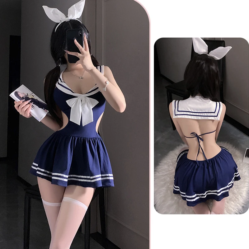 

Sexy Lingerie Pure Desire Sexy Campus Dress Female Role Play Uniform Pajamas