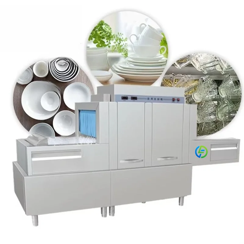 Customized Automatic Long Dragon Conveyor Dishwasher Industry Tunnel Type Conveyor Dishwasher Commercial Conveyor Dishwasher