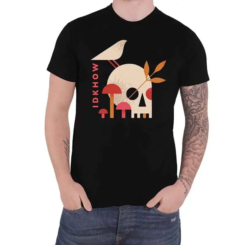Idkhow T Shirt Mushroom Skull Band Logo New Official Mens Black