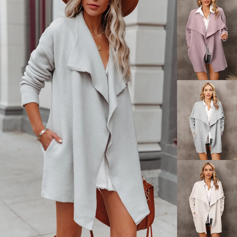 

Maxi Knitted Cardigan Women V-neck Long Vintage 2023 Spring Autumn Jumper Apricot Outerwear Sweaters Y2k Sweater Coat Jacket