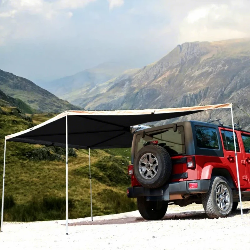 270-degree Summer Tent Side Awning for Car Boneless Large Space Camping Openable Roof Top Tent Waterproof 3000mm Polyester