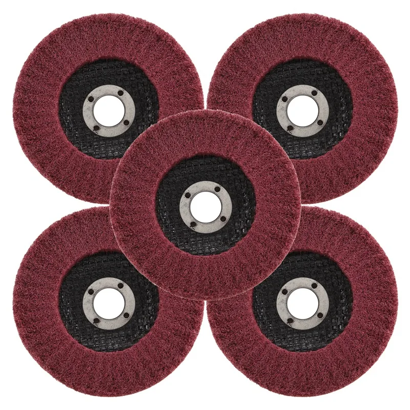 

5Pcs 4 Inch Nylon Fiber Flap Disc Polishing Grinding Wheel,Scouring Pad Buffing Wheel For Angle Grinder