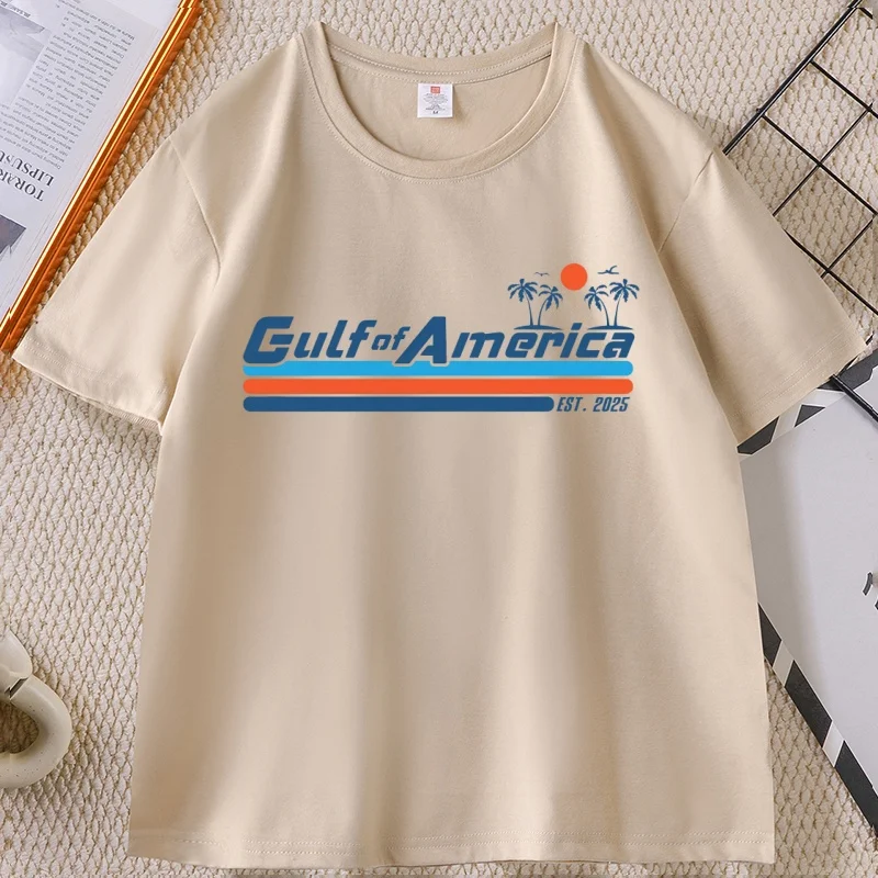 

Gulf of America T-Shirt Casual Cotton Short Sleeve Patriotic Tee Summer Vibes 2025 Tshirt Men Women Beach T Shirt Unisex