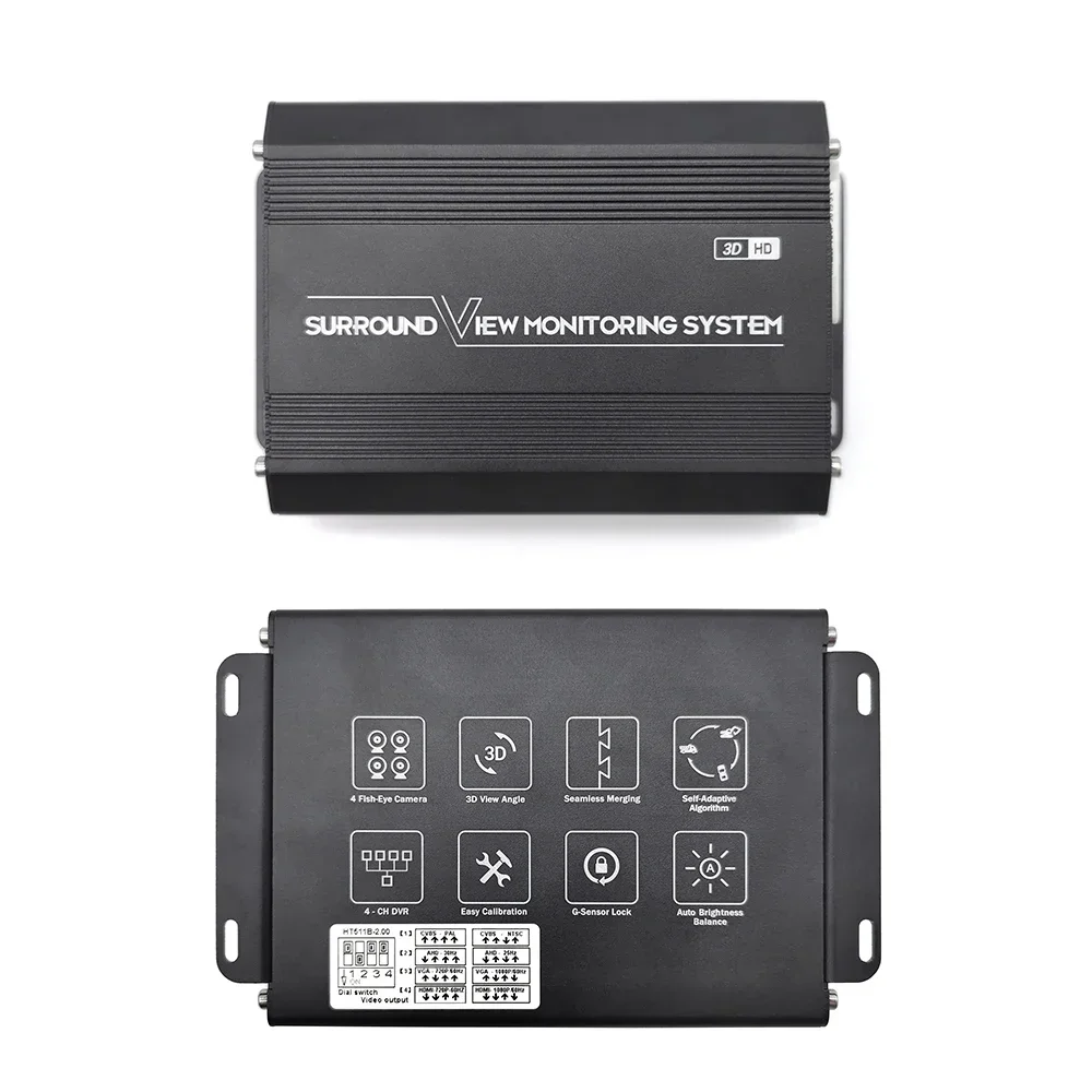 SZDALOS 360-Grad-Baggerkamerasystem mit 7-Zoll-HD-Rückfahrmonitor in 1080P 3D-Surround-Ansicht mit integriertem DVR