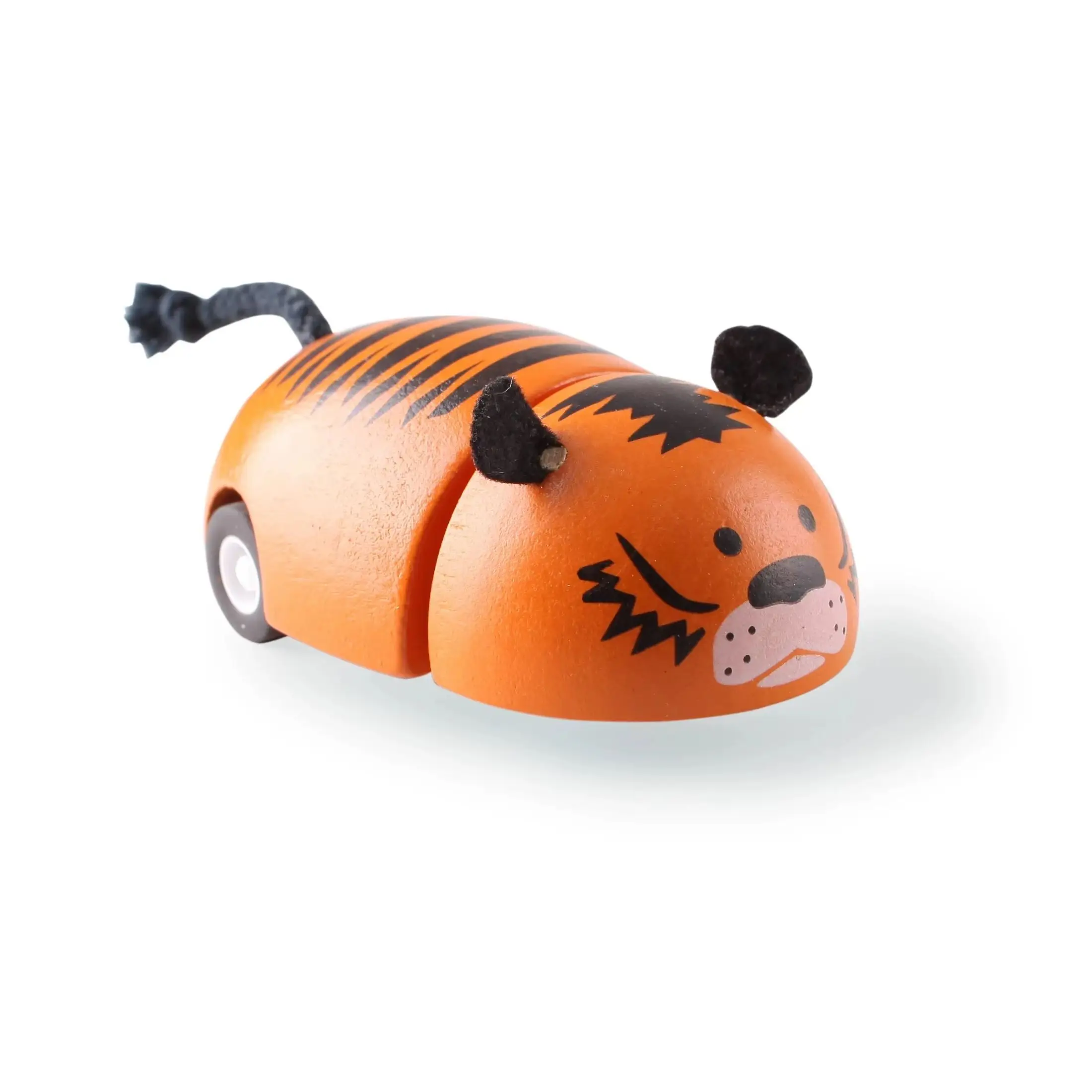 Educational Wooden Animal Car Toy for Baby Toddler Pull Back Mechanism Cute Natural Wood Painted Safe Toy