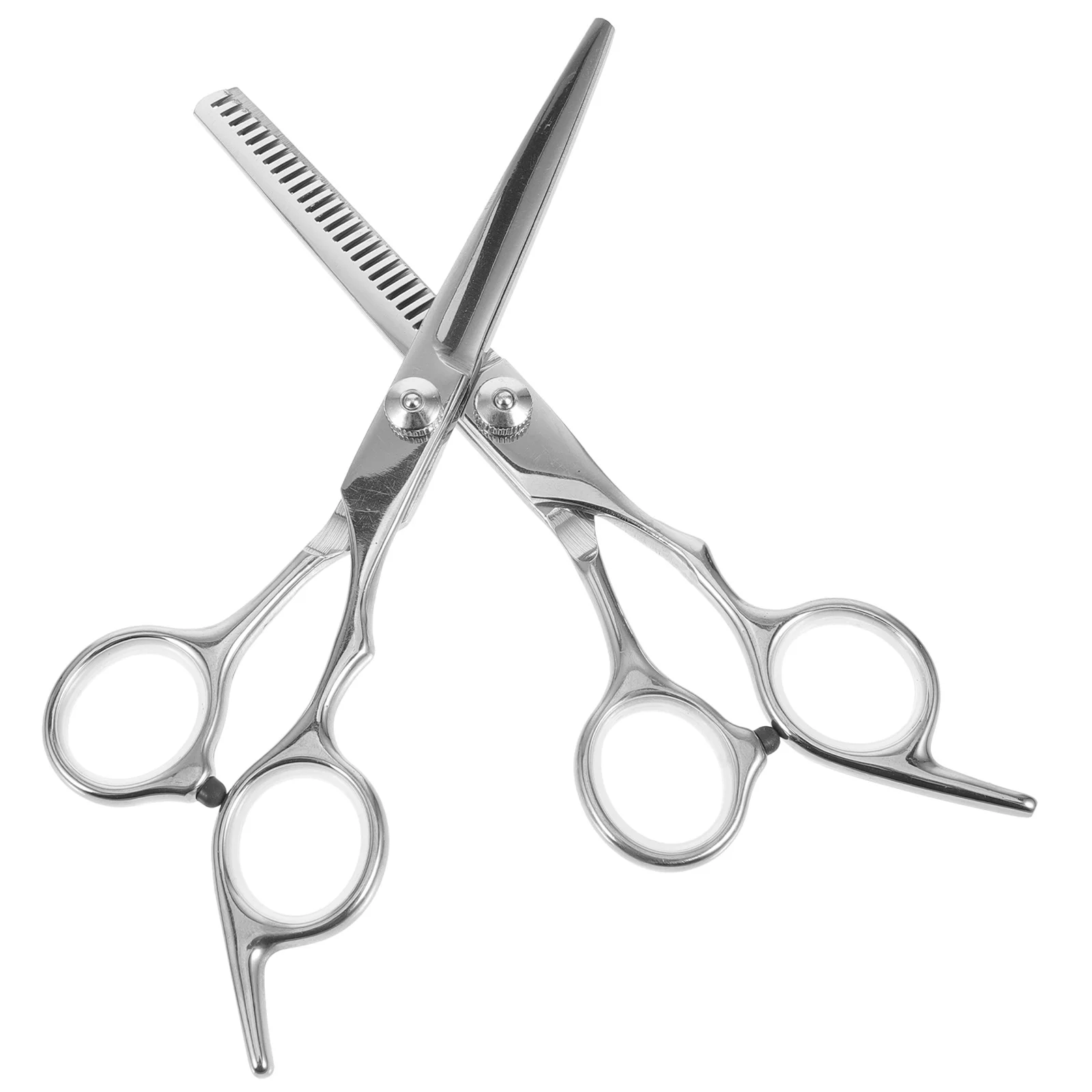 

2Pcs Professional Hairdressing Scissors Set Heavy Duty Stainless Steel Hair Cutting and Thinning Shears for Barbers Stylists