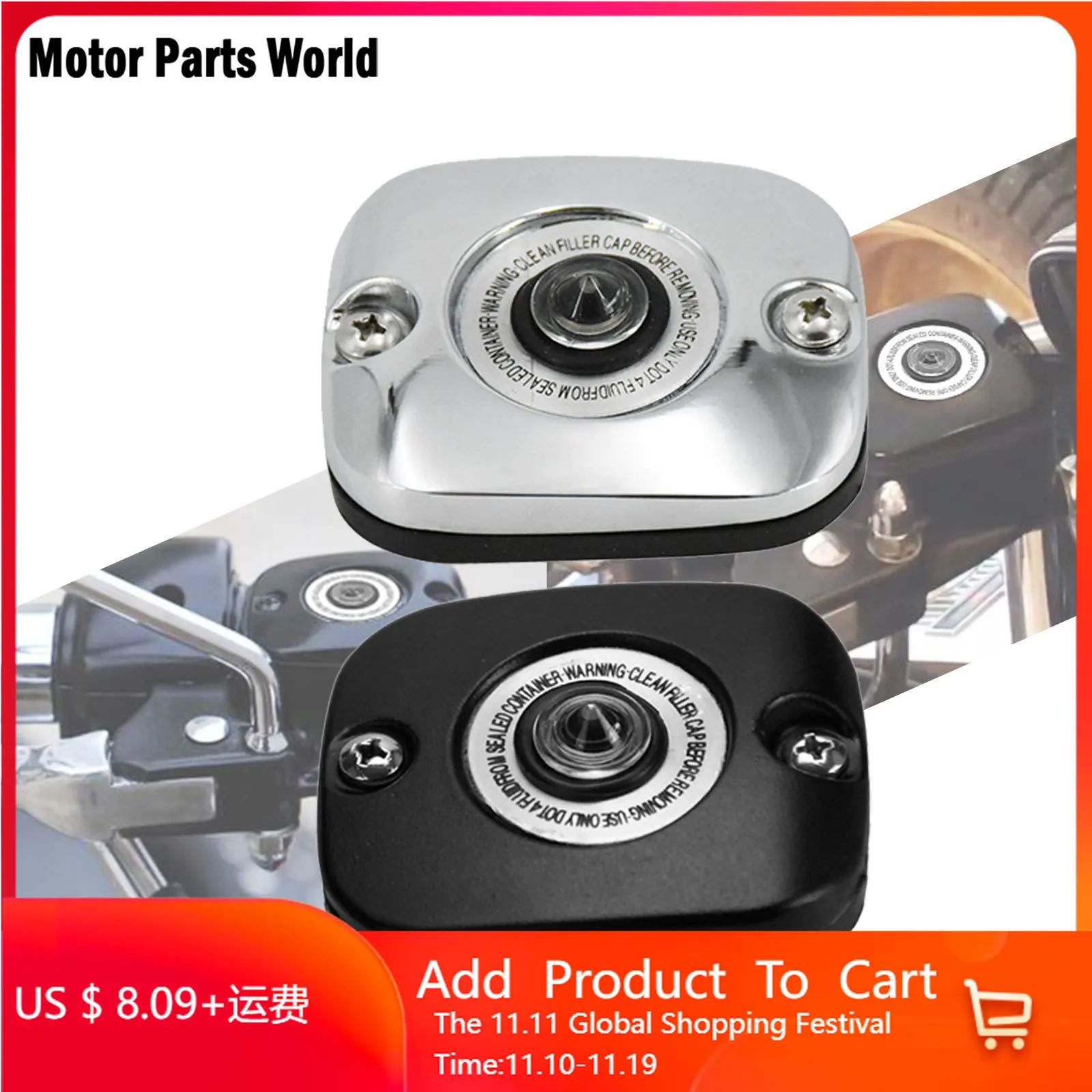 

Motorcycle Brake Master Front Cylinder Cover For Harley Softail Fat Boy Slim Touring Road King Street Glide FLHT Dyna Low Rider