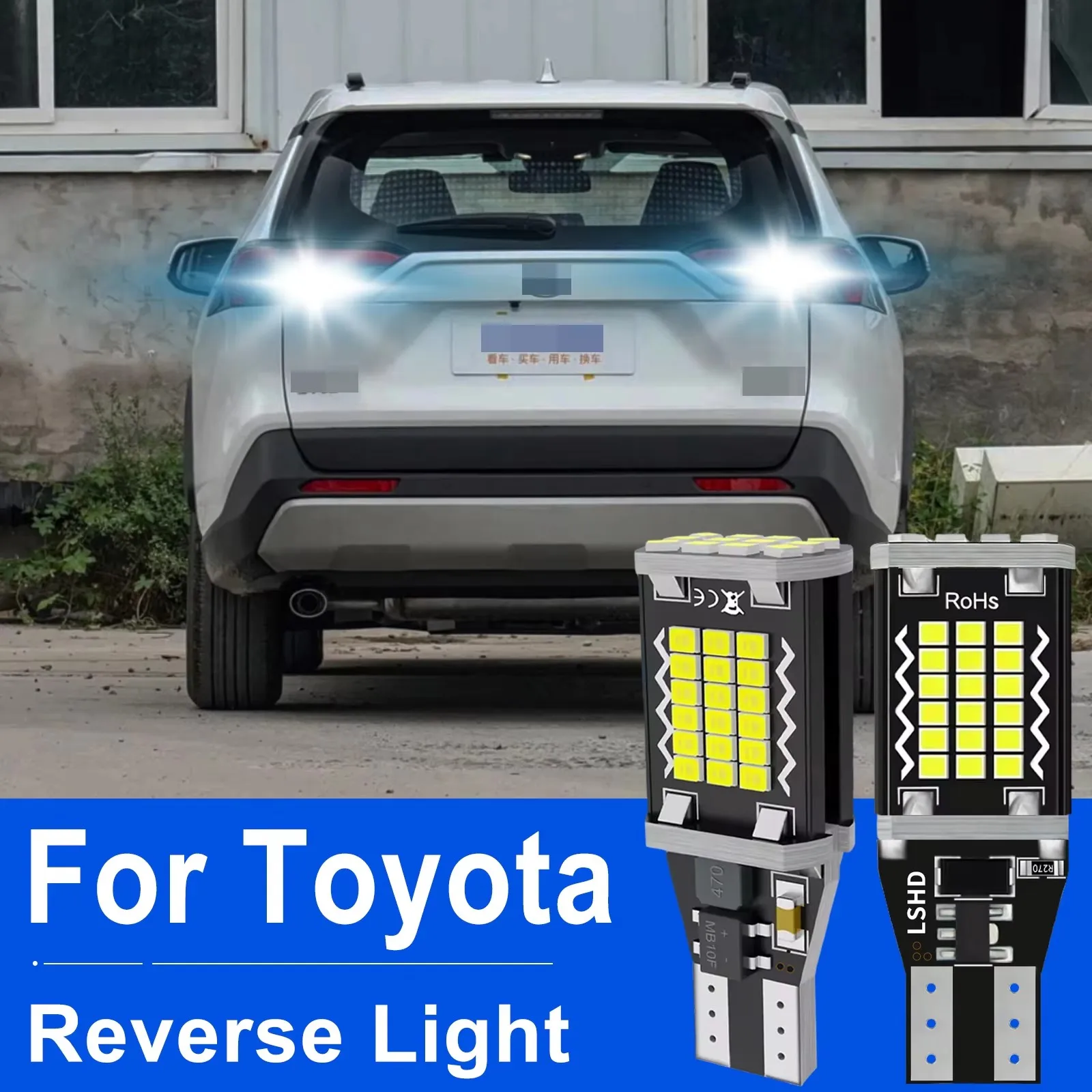 2x LED Reverse Light Blub Lamp W16W T15 Canbus For Toyota Rav4 Yaris Vitz Avalon Sienna Tacoma Highlander Sequoia Matrix 4Runner
