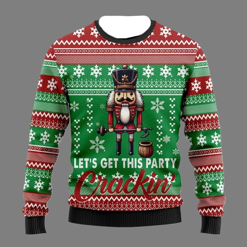 25/26 Hot Selling New Nutcracker Network Meme Series Ugly Sweater Family Christmas Party Hoodie Enlarged Adult Autumn/Winter Top