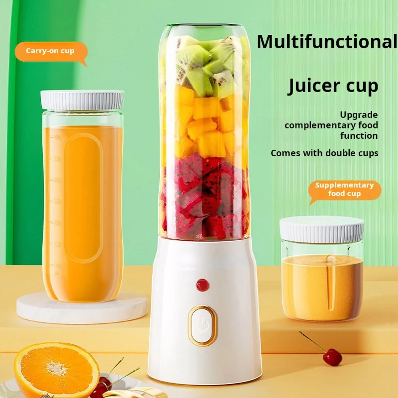 

500ML Wireless Portable Fruit Juicer Blender 21000rpm Household Multifunction Fried Fruit Juice Cup1500MA Battery USB Charge