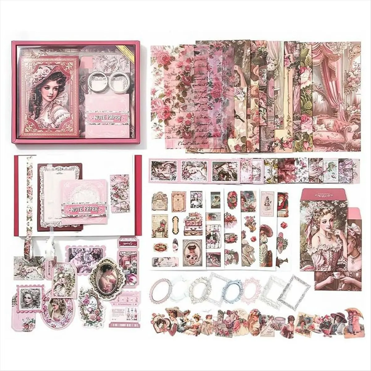 Latest ABBQ-140PCS Vintage Scrapbooking Kit - Aesthetic Classical Art Supplies for Journals, DIY Crafts, -Journals