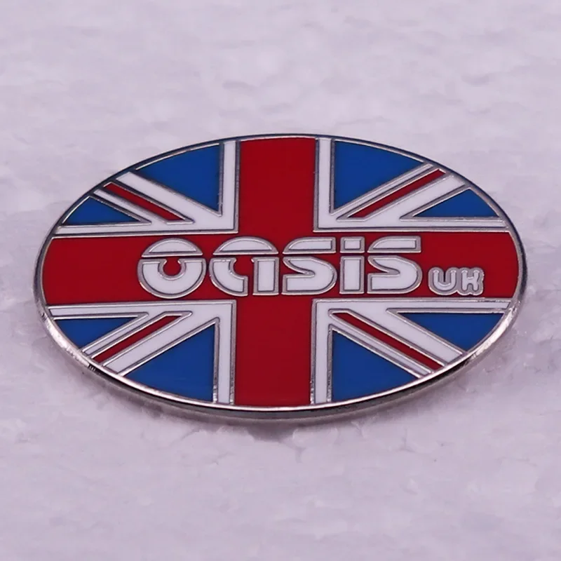 British Rock Band Brooch Oasis Band Alliance Flag Brooch Metal Badge