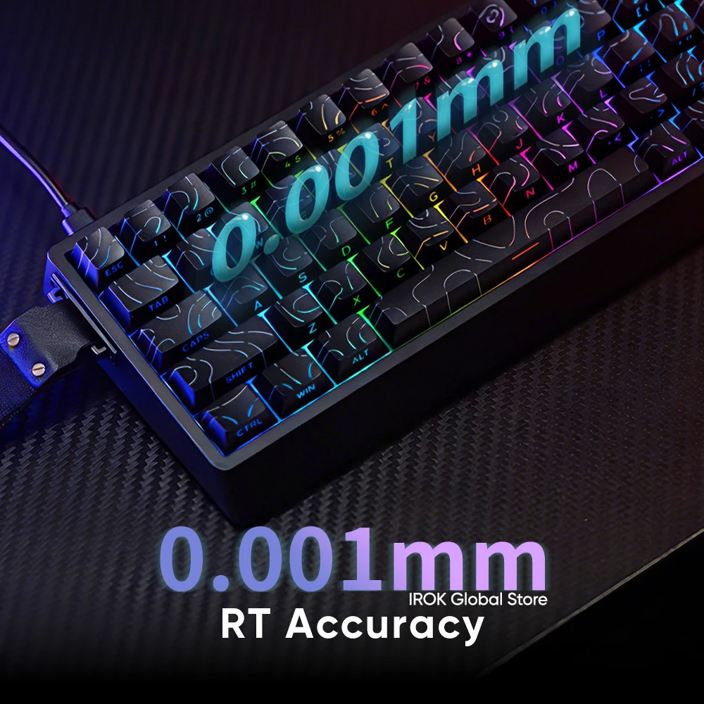 IROK ND68 Pro ND68 Wired Gaming Magnetic Mechanical Keyboard 68 Keys Rapid Trigger 0.001mm 8KHz 0.08ms Latency Gamer Keyboard