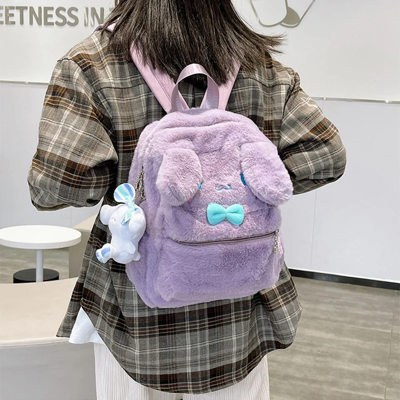 Japanese Anime Sanrio Plush Cinnamoroll Kawaii Schoolbag Fresh Girl Cute Backpack New Soft Girl Knapsack Girl\'s Birthday Gift