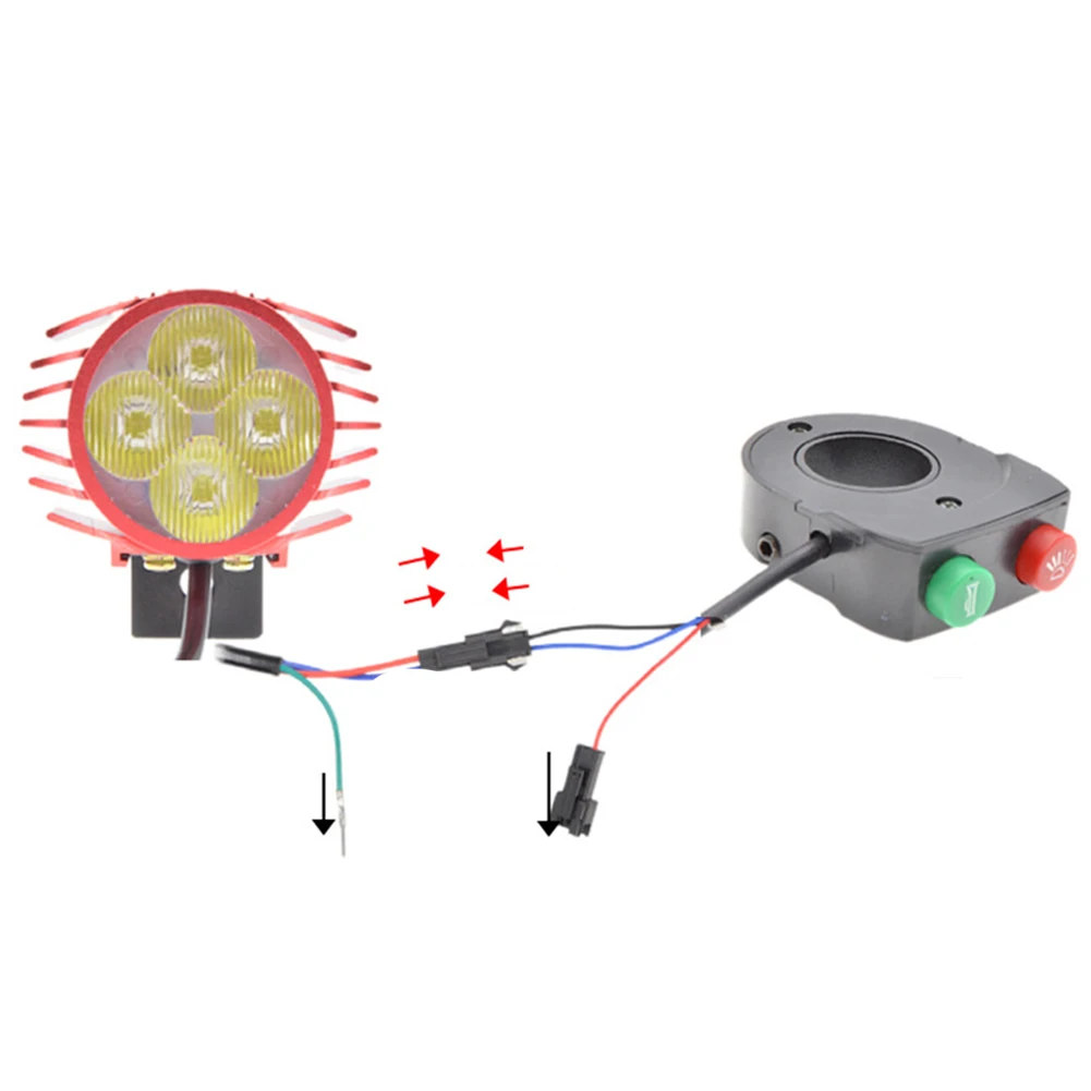 E-bike Switch Handlebar Headlights Horn Switch ON OFF Button DC12V For ATV E-Scooter Electric Bicycle Accessory