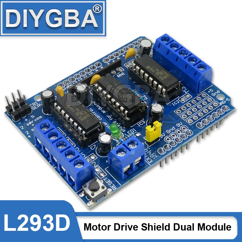 WAVTZT L293D Motor Drive Shield Dual For Arduino Duemilanove Module, Motor Drive Expansion Board Motor Control Shield